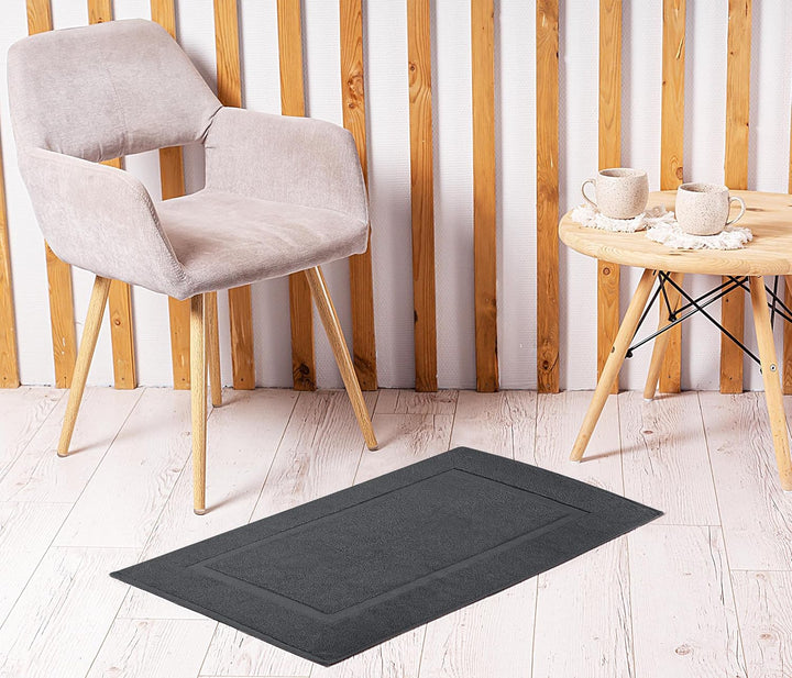 Utopia Towels Waschbare Badematte aus Baumwolle, 53,3 x 86,4 cm, Dunkelgrau, 2 Stück Anthrazit, Anth