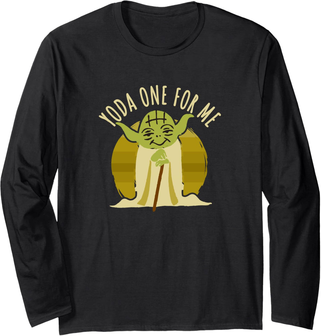 Star Wars Valentine's Day Yoda One For Me V2 Langarmshirt
