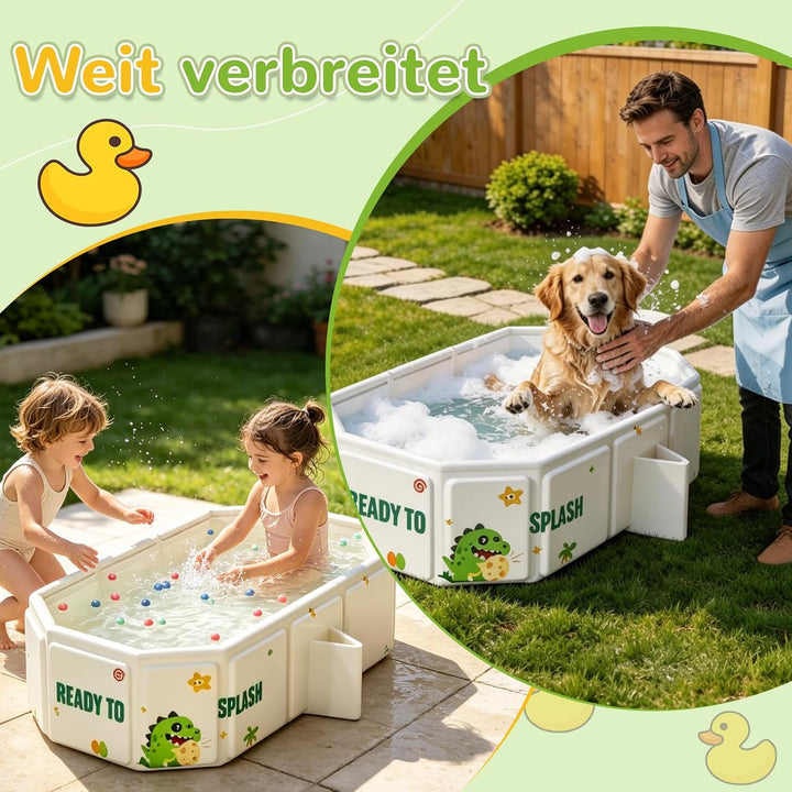 Faltbare Badewanne für Kinder &amp; Babys von 0–6 Jahren Platzsparend und Leicht, Kinderplanschbecken fü