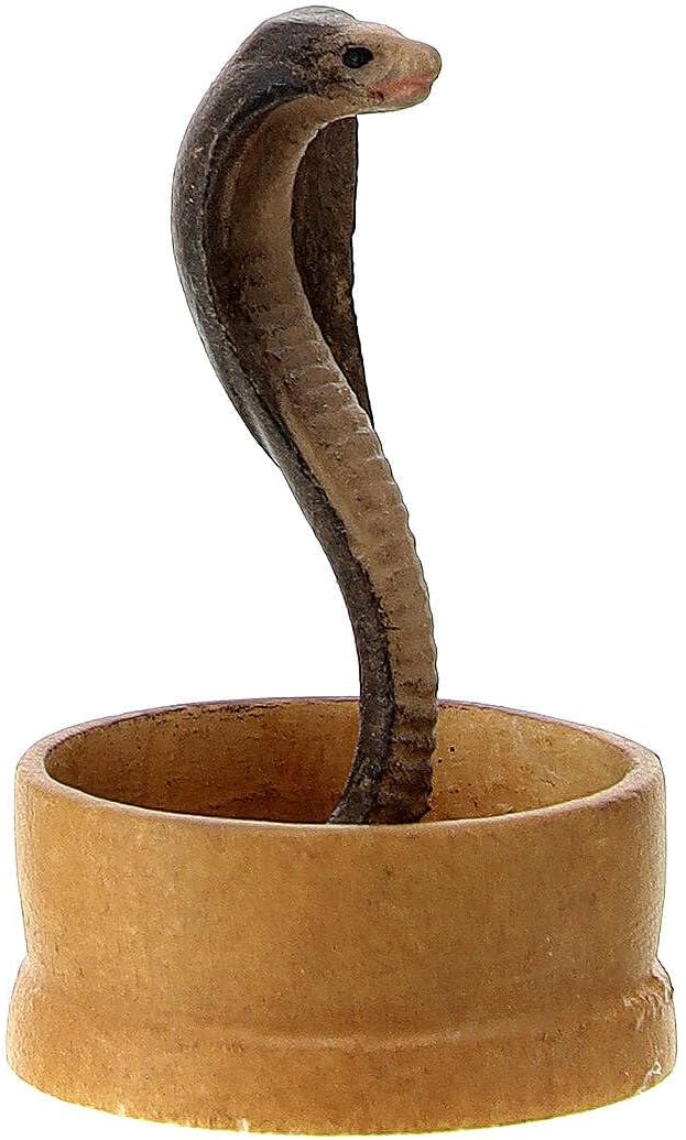 Schlange im Korb 10cm Mod. Original Cometa Grödnertal Holz