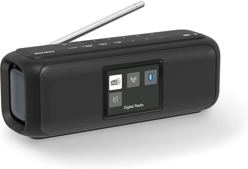 Karcher DAB Go tragbarer Bluetooth Lautsprecher & Digitalradio DAB+ / UKW Radio mit 2 & TechniSat Vi