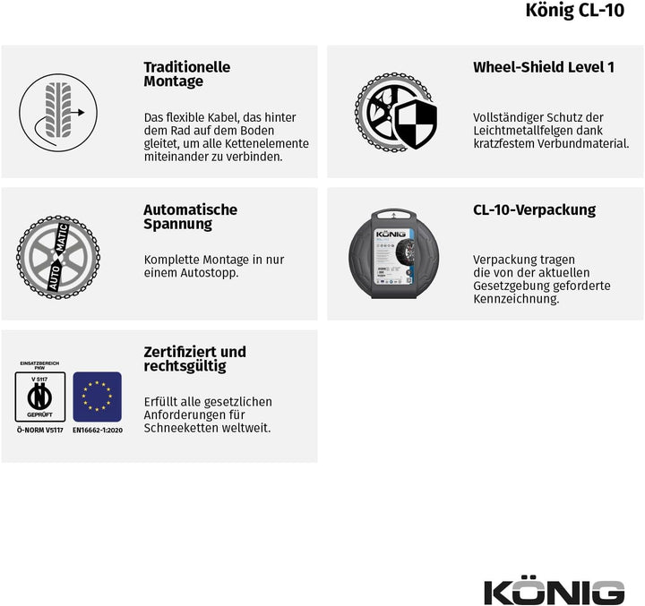 KÖNIG CL-10 080 - Schneeketten, CL-10 080