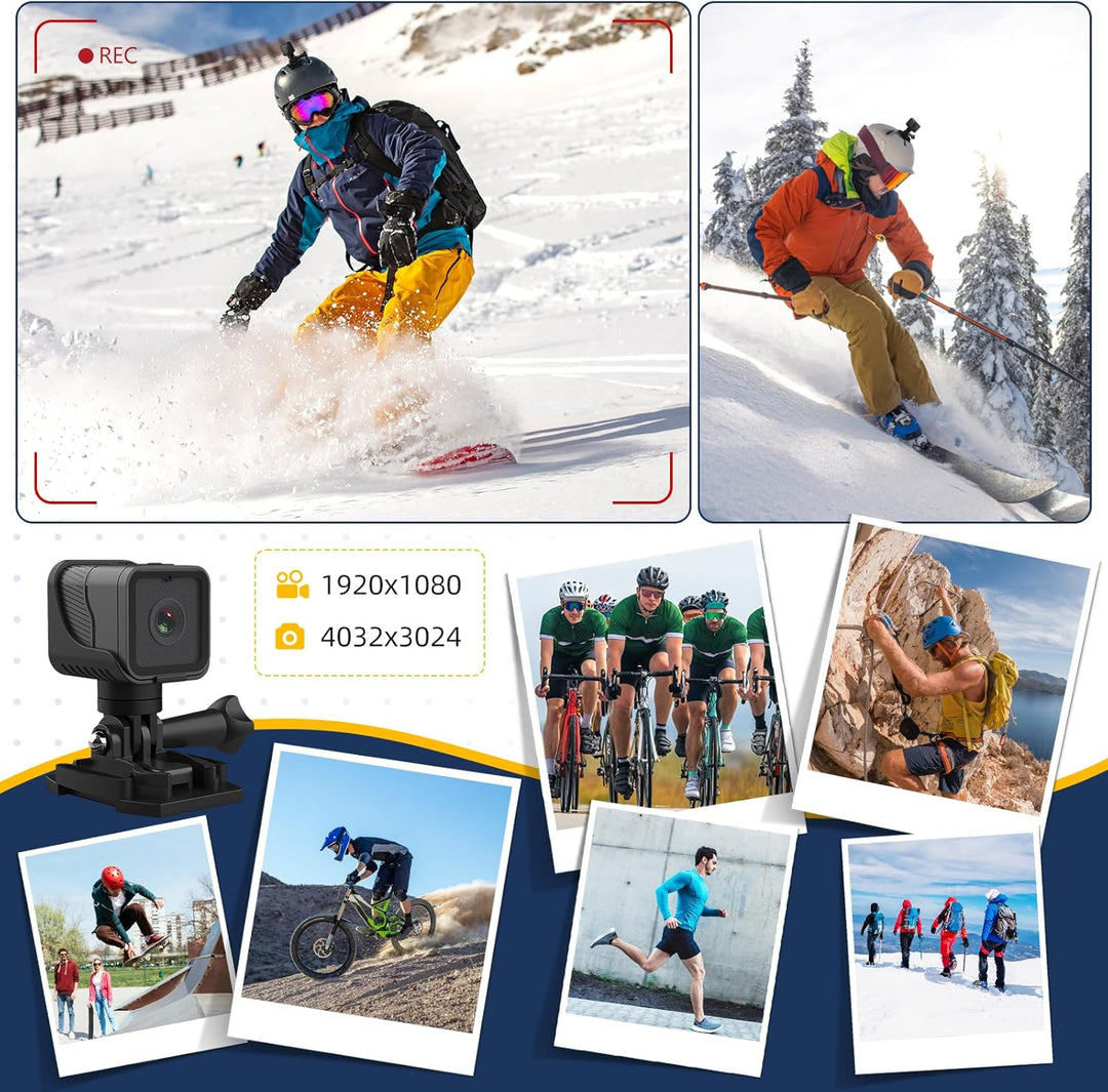 AIKER Mini Action Cam,Verbesserte Version Dashcam Fahrrad,Clever und einfach und Echtzeit-Pegelkorre