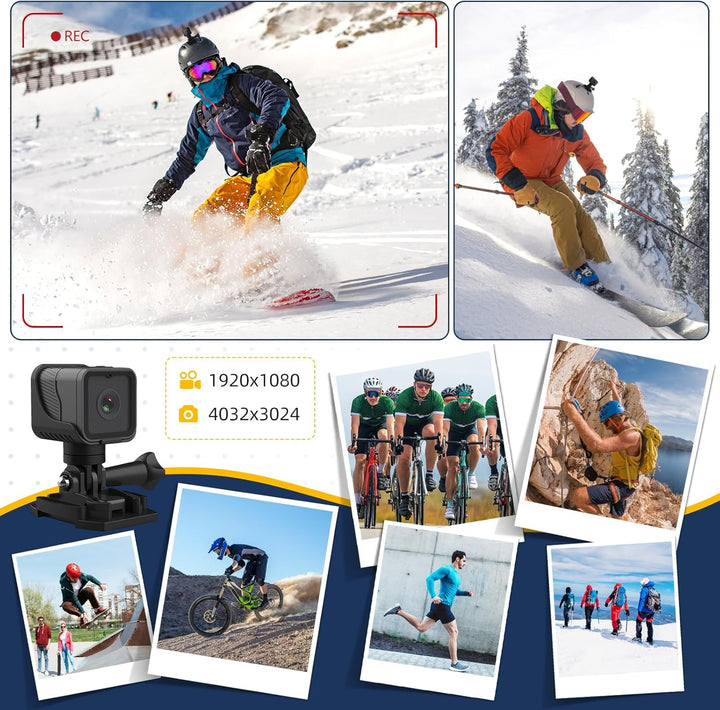 AIKER Mini Action Cam,Verbesserte Version Dashcam Fahrrad,Clever und einfach und Echtzeit-Pegelkorre
