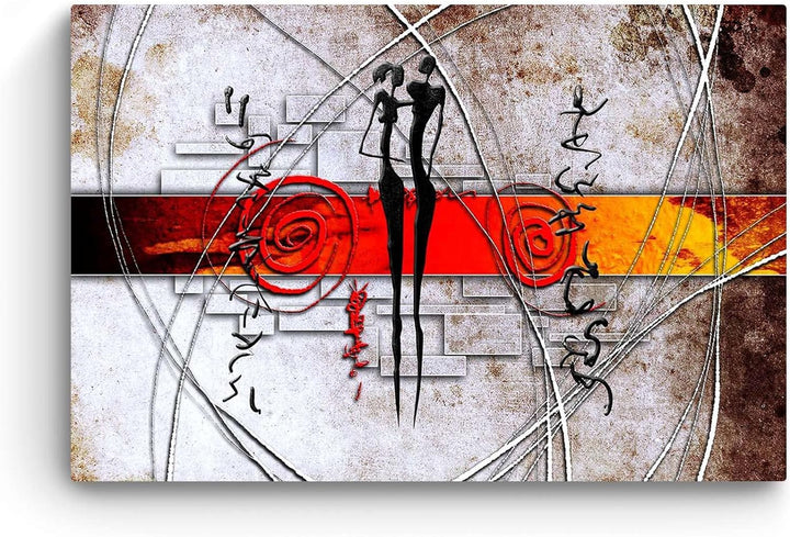 Startonight Bilder Graue Geometrie Liebe Schwarz, Leinwandbilder Moderne Kunst, Abstrakte Wanddeko K