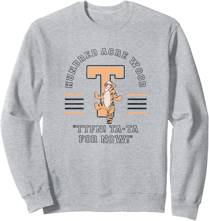 Disney Winnie The Pooh Tigger Collegiate TTFN Ta Ta For Now! Sweatshirt
