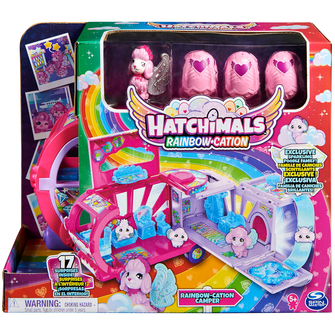 Hatchimals Rainbowcation Camper, Wohnmobil-Spielset mit 6 CollEGGtibles-Figuren und Zubehör, Spielze