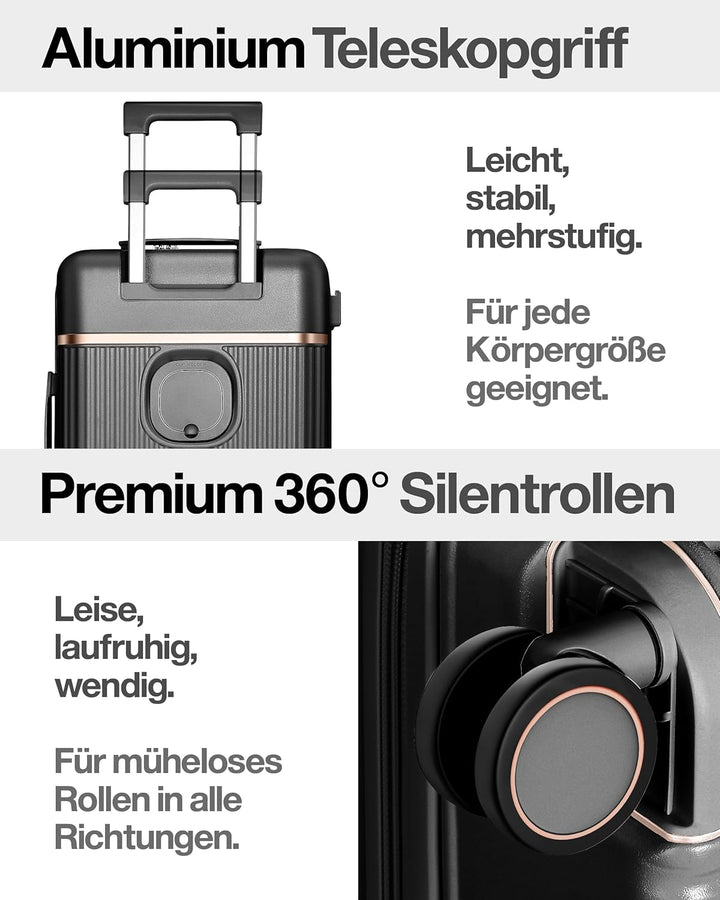 Leichter Premium Hartschalen-Reisekoffer XL - Gross 76 cm (103L) – Grosser Trolley Koffer mit TSA-Sc