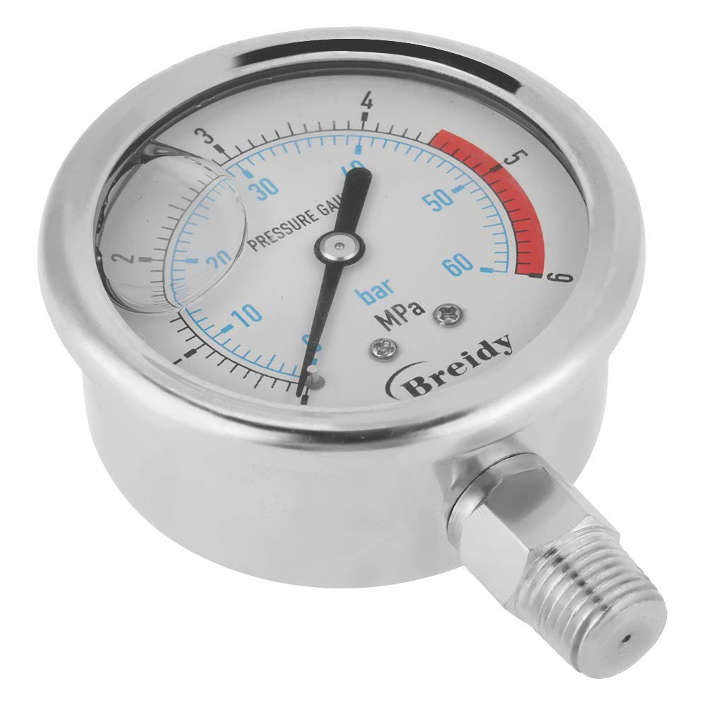 Luft Druckanzeige 0-60Bar / 0-6Mpa 60mm Zifferblatt Luft hydraulisch Wasser Druckanzeige Manometer M