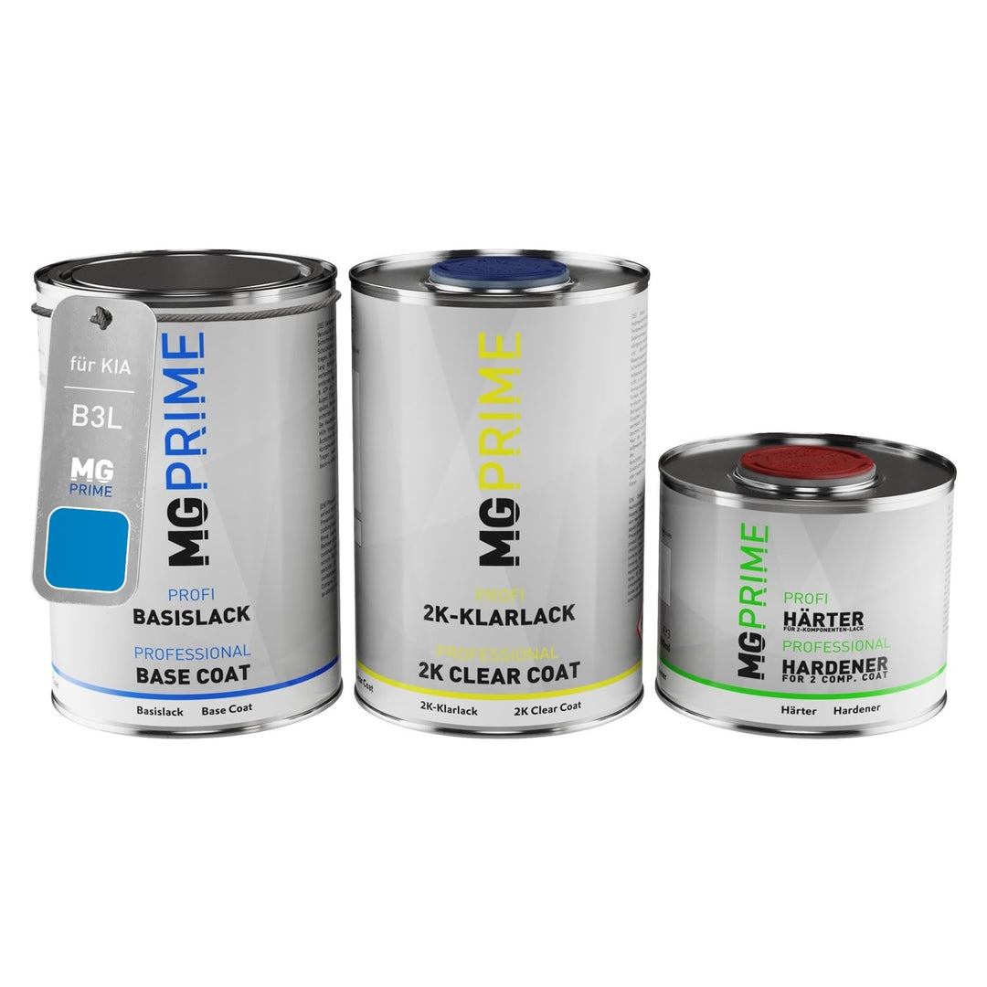 MG PRIME Autolack Dose Set für KIA B3L / B3 Blue Flame Metallic/Blueflame Metallic Basislack 2K Klar