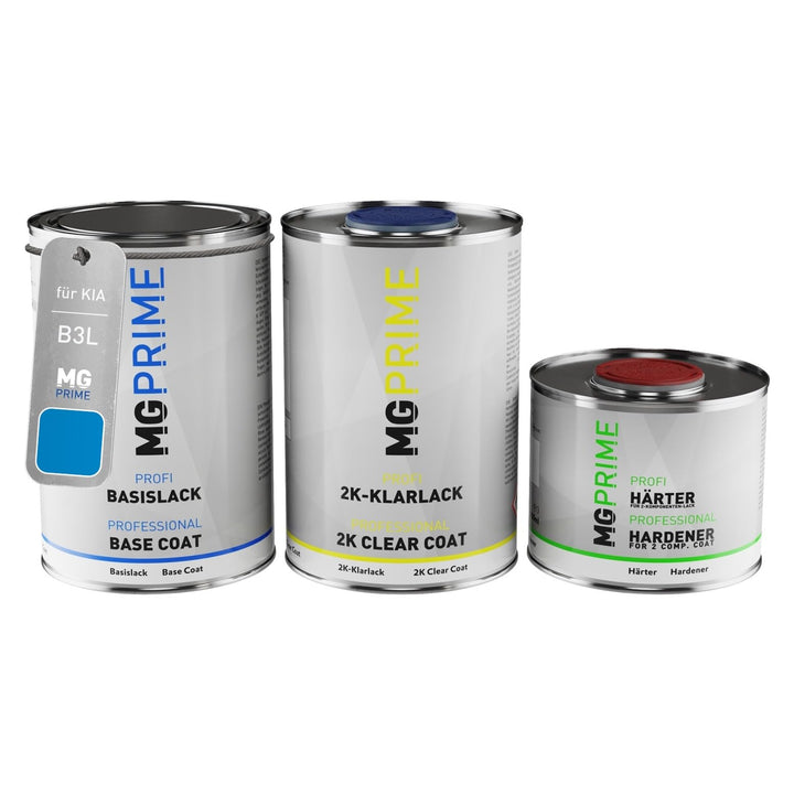 MG PRIME Autolack Dose Set für KIA B3L / B3 Blue Flame Metallic/Blueflame Metallic Basislack 2K Klar