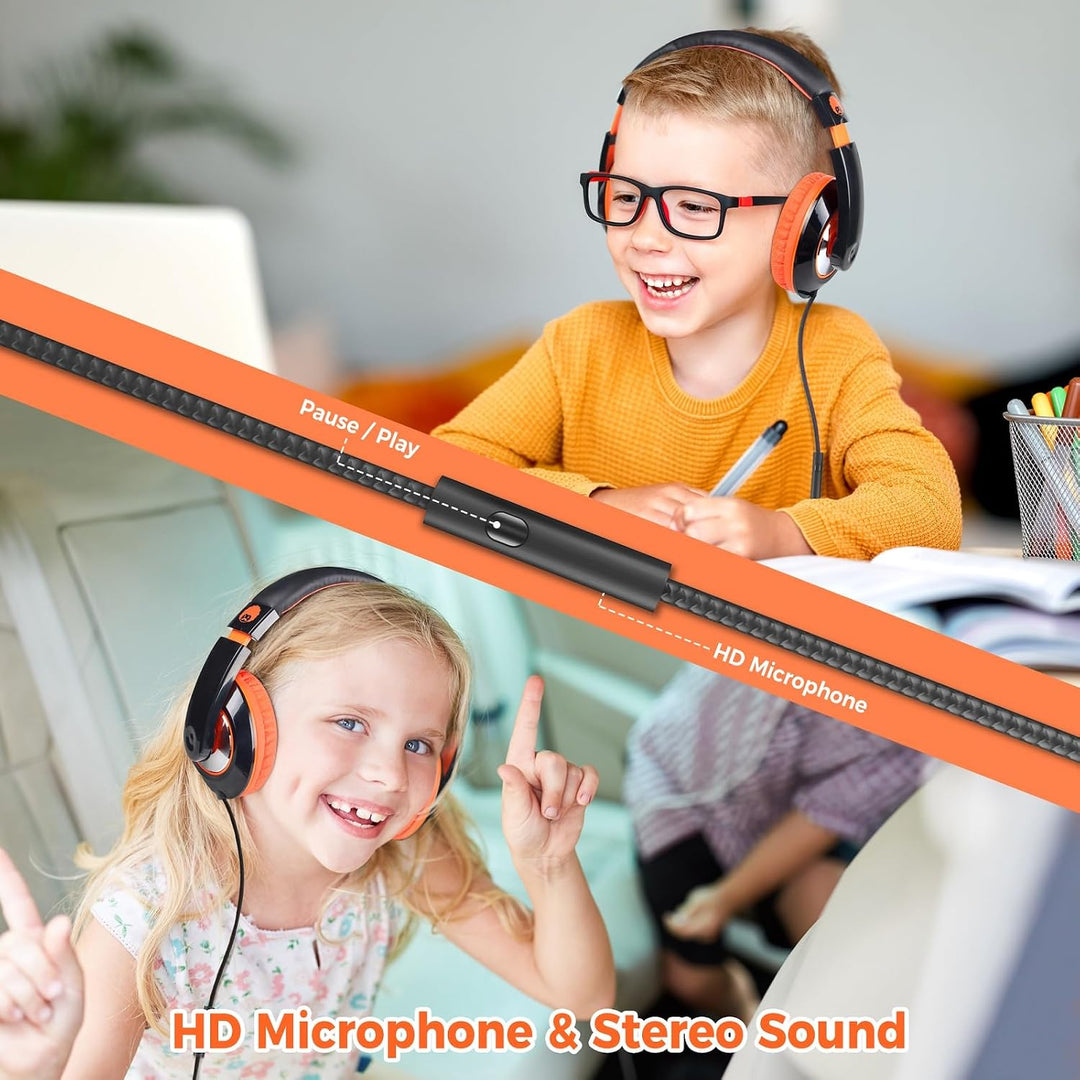 RockPapa Comfort+ Kinder Kopfhörer für Schule Jungen, Kopfhörer Kinder mit Kabel, Faltbar, 3,5 mm Ja