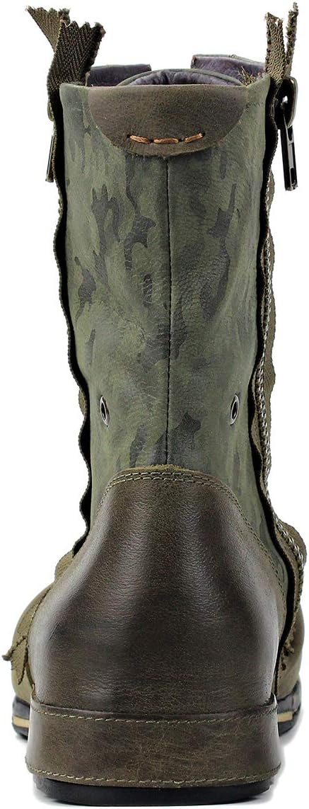 Herren Stiefel aus Leder Rindsleder mit Gummisohle Biker Motorrad Boots Männer Stiefeletten CD-5008-