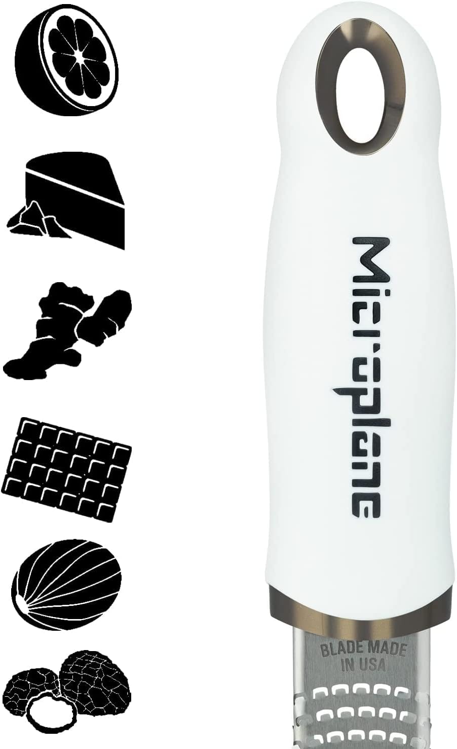 Microplane Premium Classic Zitrusschaber und Parmesan-Käsereibe, Weiss citrus and grating Weiss/Opul