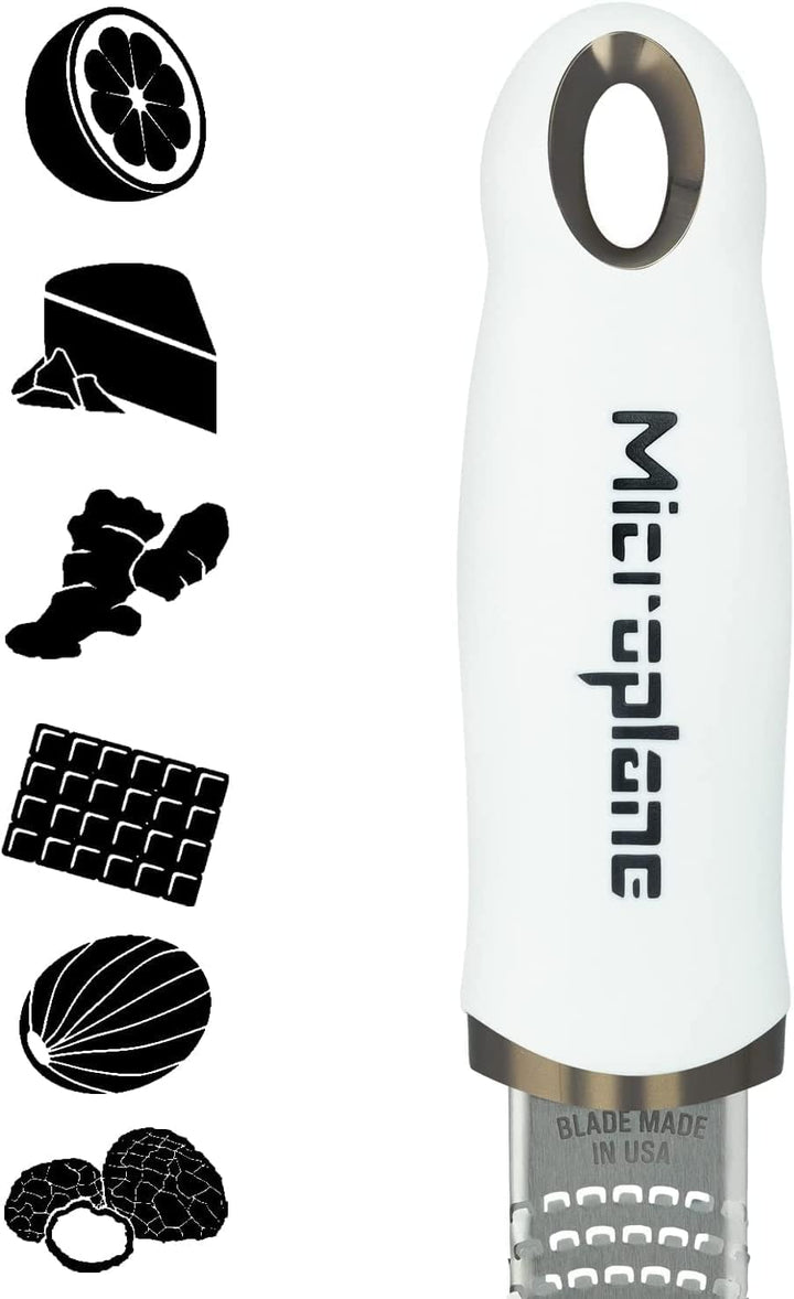 Microplane Premium Classic Zitrusschaber und Parmesan-Käsereibe, Weiss citrus and grating Weiss/Opul