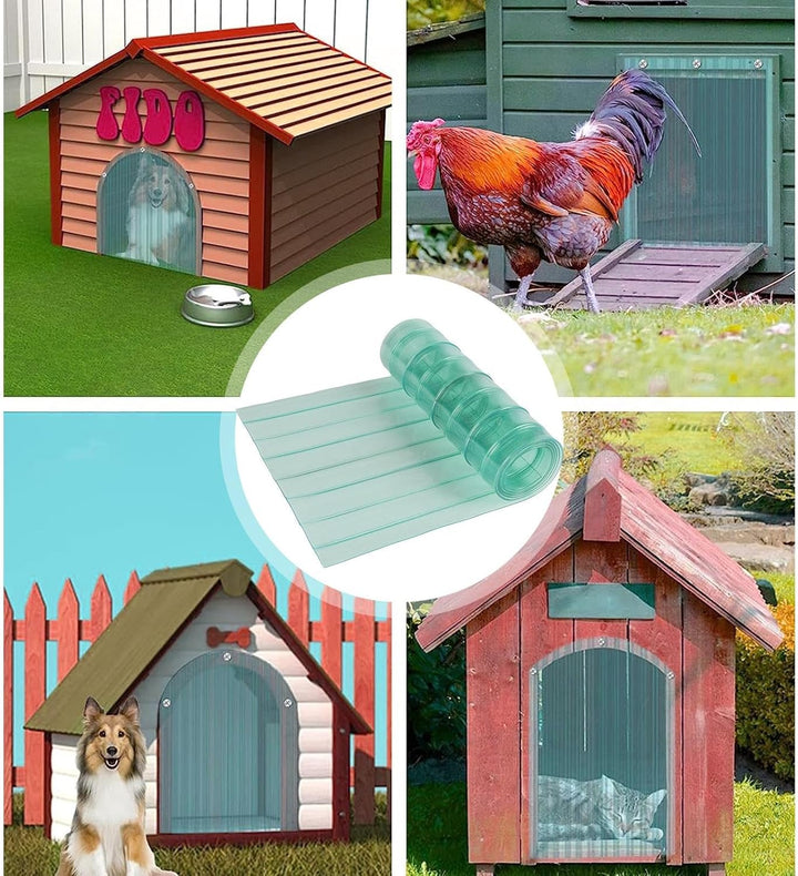 Kongou PVC Türstreifen, Doggy Door Ersatzklappe, Hundehaus Transparente Türklappe Vorhang Streifen F