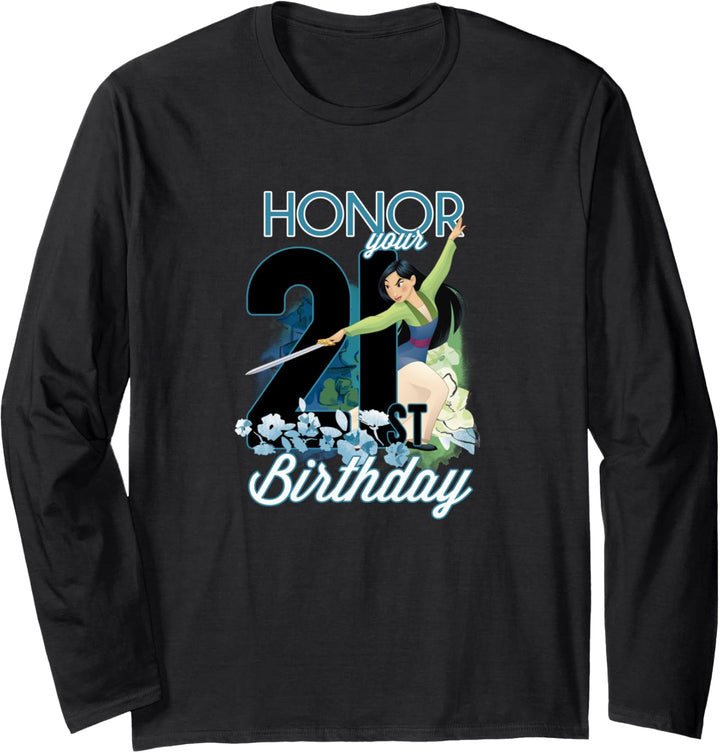 Disney Mulan Portrait Honor Your 21st Birthday Langarmshirt