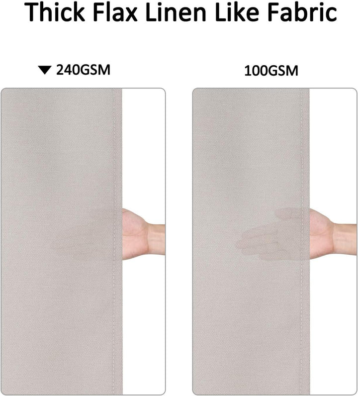LinTimes Flachs Leinen wie 240GSM Schwerer Duschvorhang für Badezimmer mit Haken Hotel Luxury Fabric