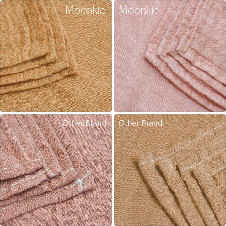Moonkie Muslin Swaddle Blanket, Essentials Baby Empfangsdecke für Mädchen und Jungen, Säugling tragb