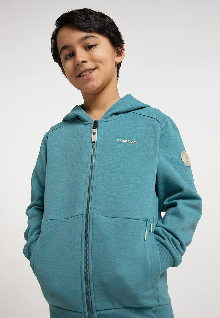 Ragwear Axell Organic Jungen Sweatjacke mit Kapuze Sweat Strickjacke Cardigan Übergangsjacke Jacke S