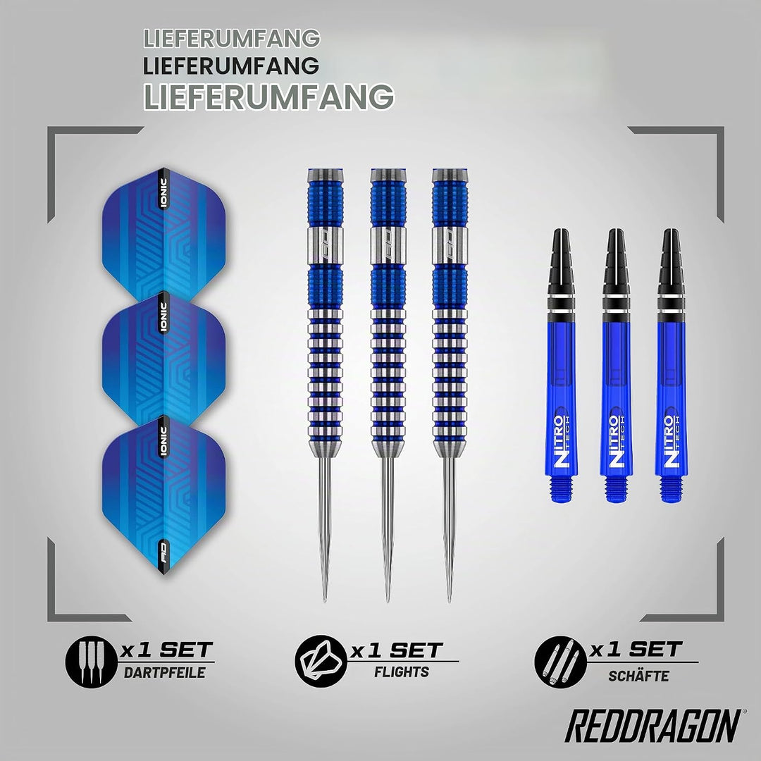 RED DRAGON Polaris Wolfram Professional Darts Set mit Flights and Nitrotech Shafts (Stems) 26.0 Gram