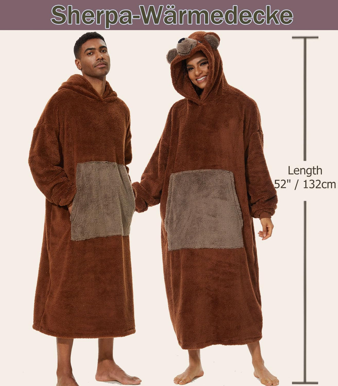 LATH.PIN Übergrosse Decke Hoodie Sweatshirt Oversized Kapuzenpullover Hooded Blanket Warme Plüsch Pu