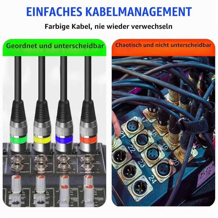 4Pack DMX Kabel 1m 3 Pin DMX Cable XLR Kabel, Mikrofonkabel XLR Stecker auf Busche, DMX Signalkabel