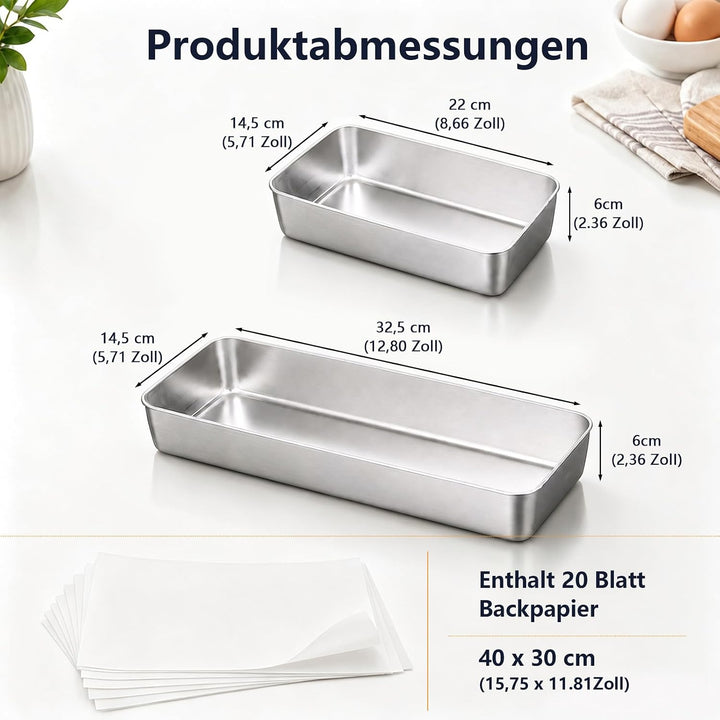 Generisch 2er-Set Brotbackform Kastenform Brot/Kuchen/Toast Backform,Unbeschichtet; Für Den Einsatz