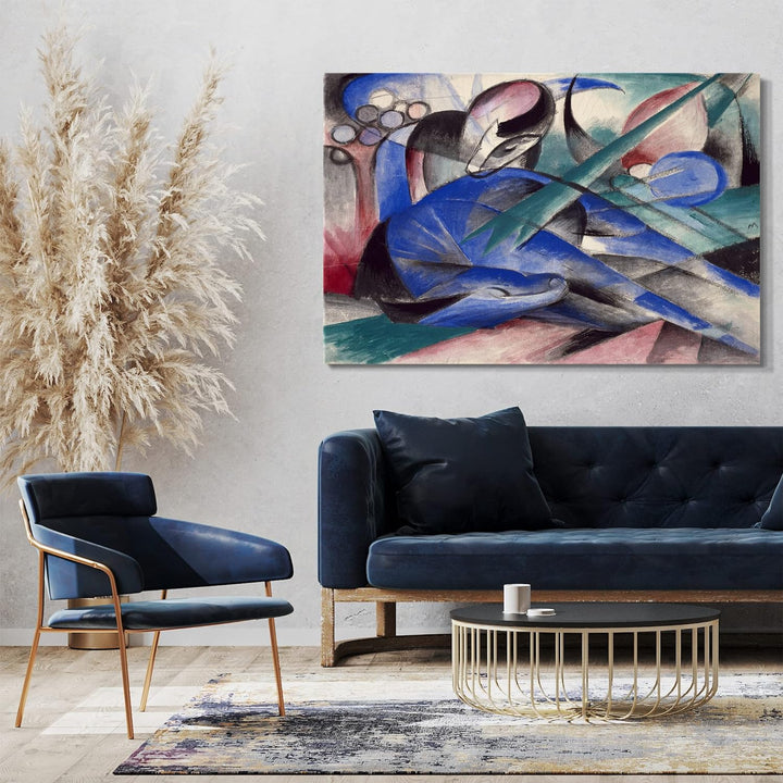 Printed Paintings Leinwand (80x60cm): Franz Marc - Träumendes Pferd (1913) 80x60 cm, 80x60 cm