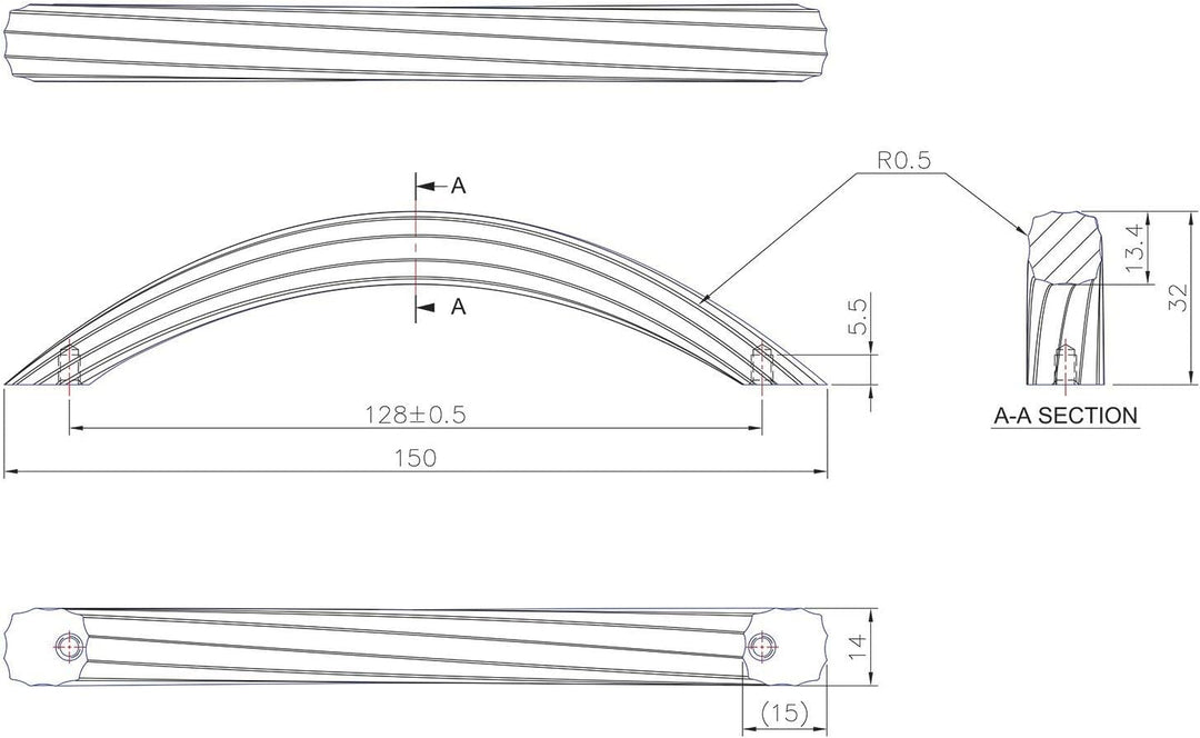10x Möbelgriff DIVIN BA 128 mm Edelstahloptik Küchengriff Schrankgriff Schubladengriff von SO-TECH®