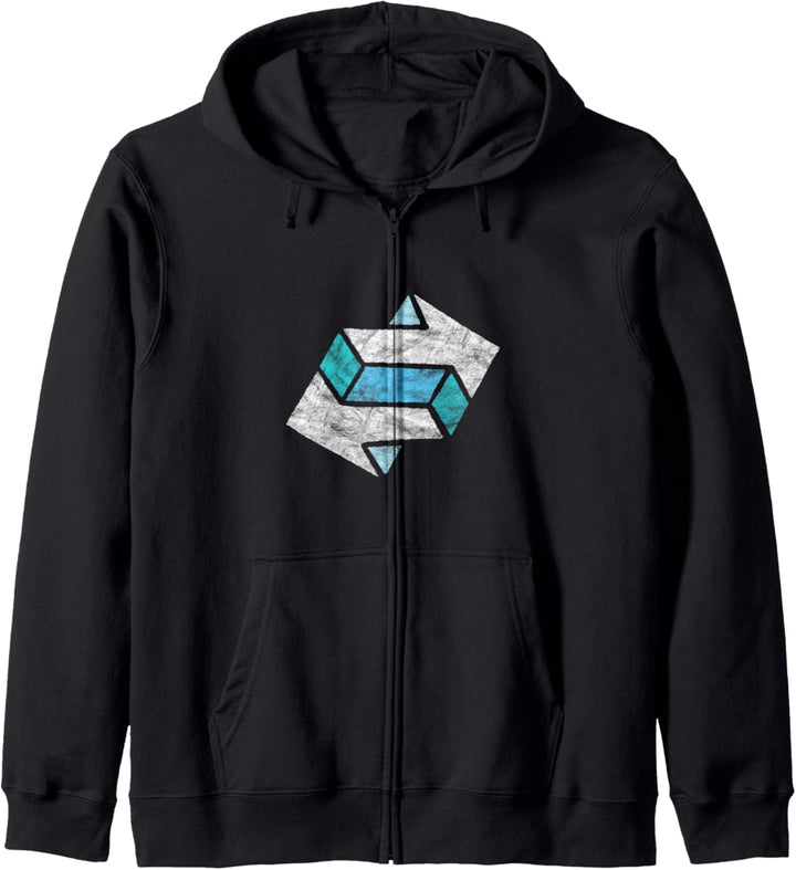 Impossible Geometry Minimalist Futuristic Arrows Distressed Kapuzenjacke