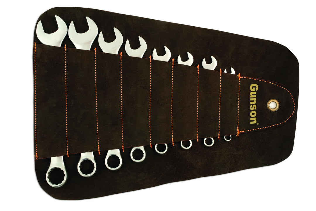 Gunson 77124 Whitworth-Gabel-Ringschlüssel, Ringmaulschlüssel-Set, 8-teilig