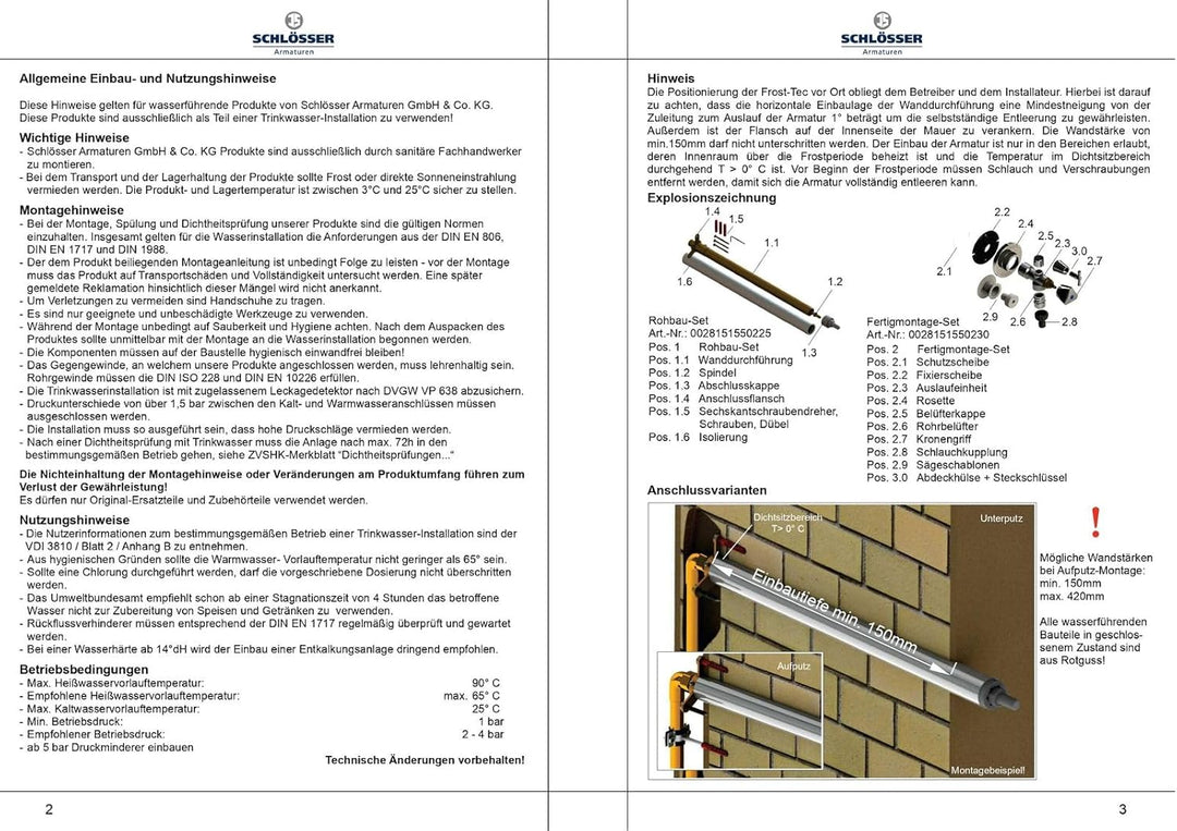 Frost-Tec Frostsichere Aussenarmatur mit Sanigriff 1/2' chrom DIN-DVGW