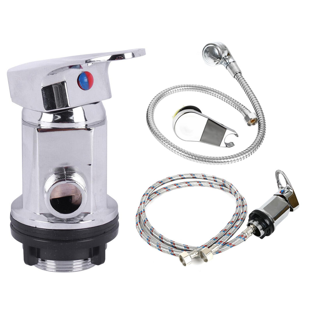 Dusche Mischbatterie Auslass 1/2 Zoll mit 80 cm Einlassrohren und Auslassrohren + Sprinkler Set für