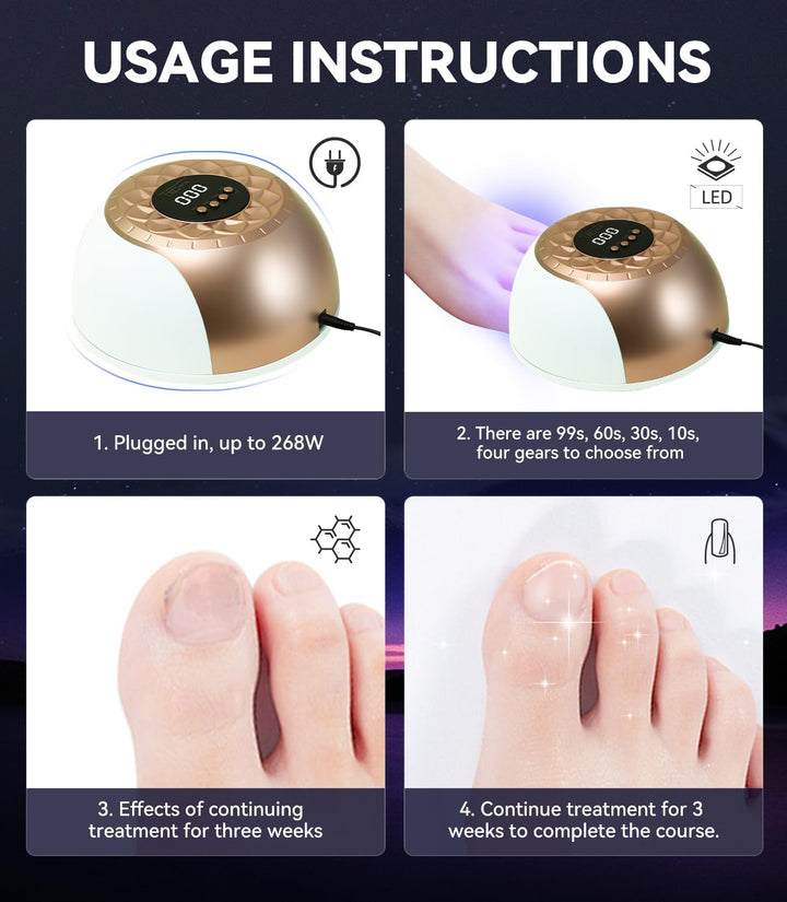 2025 Upgrade Nagelpil Lasergerä【Verwendung für Mehrere Fingernägel und Zehennägel - 3/5/7/10min】Nage