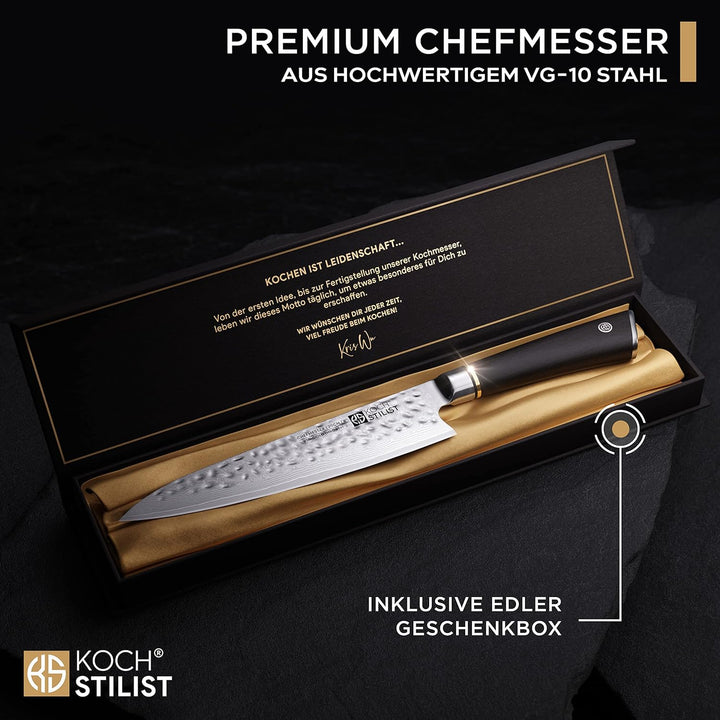 Kochstilist® Premium Damastmesser 20 cm [+ inkl. Geschenkbox] Das 67-Lagen Profi-Kochmesser aus extr