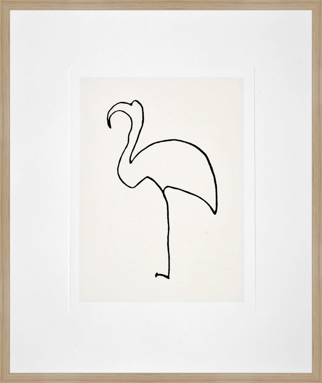 nielsen HOME Bild mit Rahmen 50x60 cm (hoch) - Picasso Le Flamand Rose I der Flamingo - Kunstdruck -