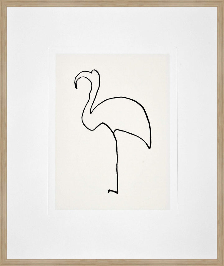 nielsen HOME Bild mit Rahmen 50x60 cm (hoch) - Picasso Le Flamand Rose I der Flamingo - Kunstdruck -
