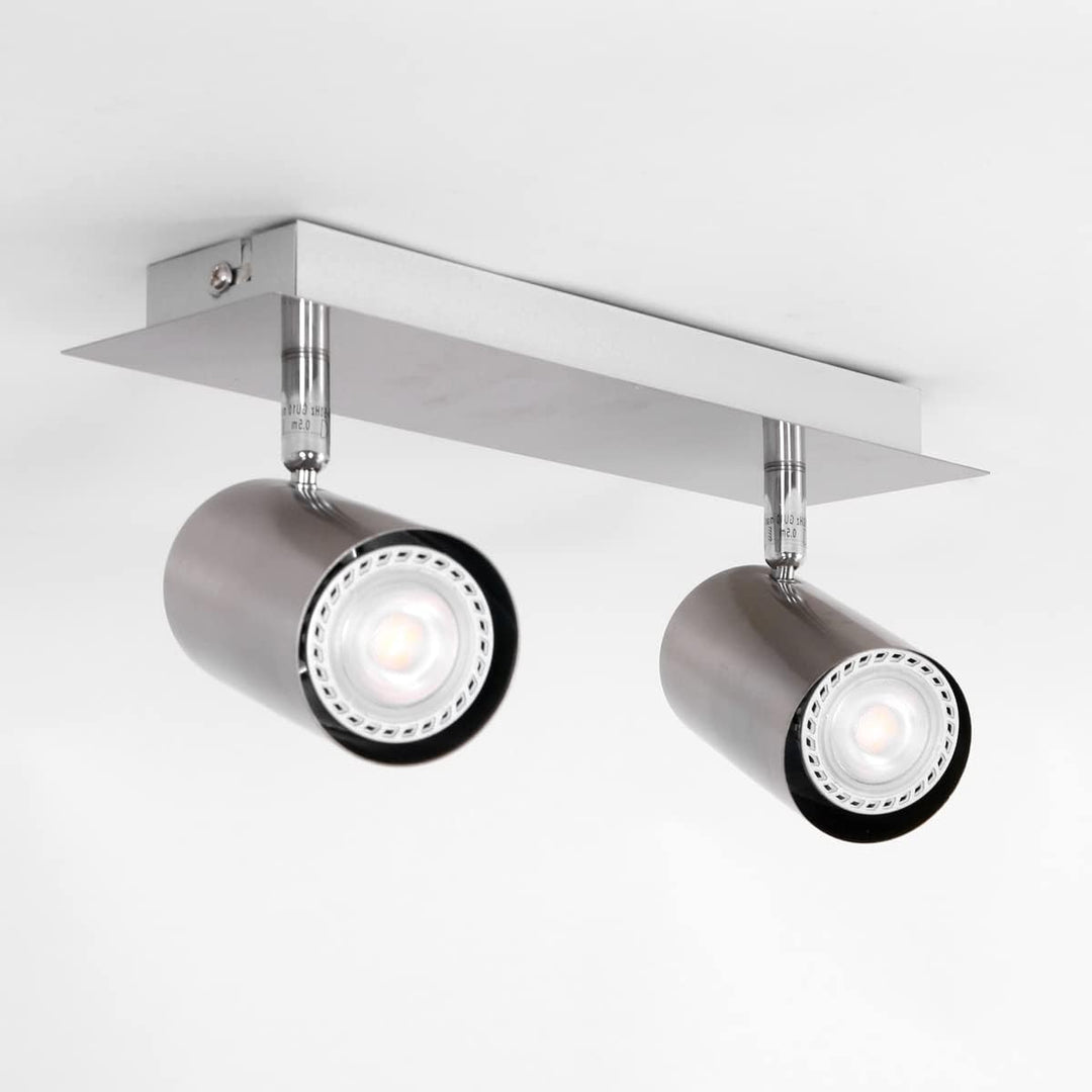 Trio Leuchten Balken in Nickel matt, Spotbalken 2-flammig, exklusiv 2xGU10, Länge: 30 cm 802400207,