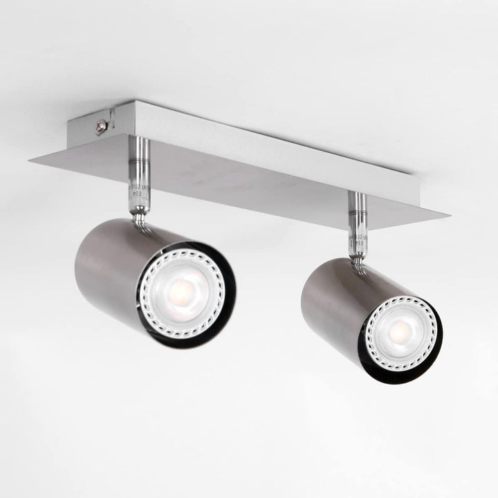 Trio Leuchten Balken in Nickel matt, Spotbalken 2-flammig, exklusiv 2xGU10, Länge: 30 cm 802400207,