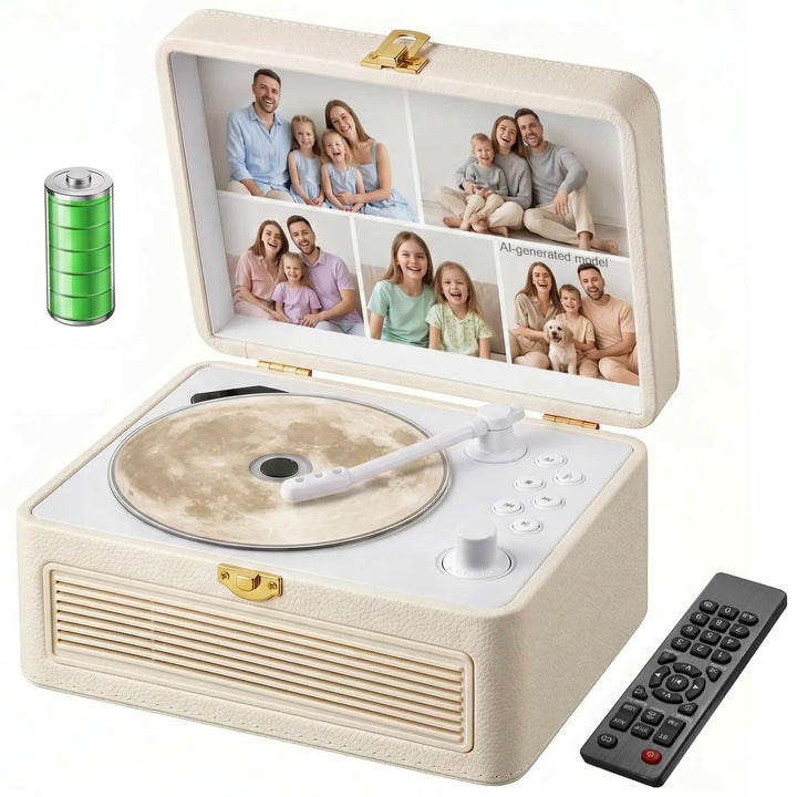 Gueray Tragbarer Bluetooth CD-Player mit Lautsprechern 3600mAh Wiederaufladbarer Vintage CD Spieler