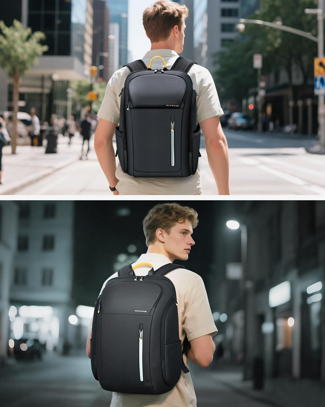 Rucksack Herren, Gross Laptop Rucksack 17 Zoll, Reiserucksack mit Anti Diebstahl Computerfach, Lapto