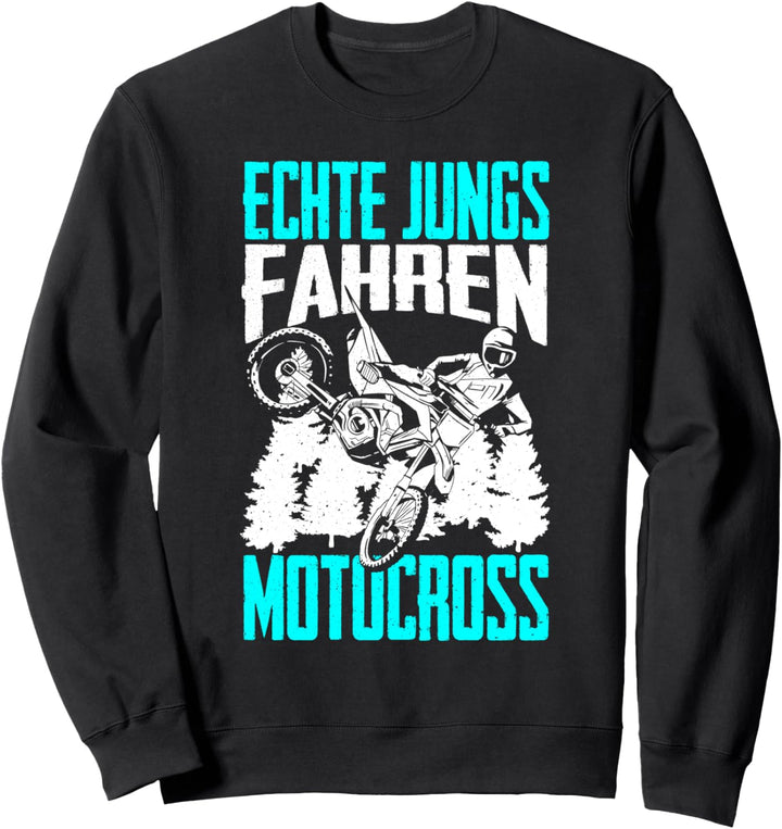 Echte Jungs Fahren Motocross Motorrad Dirt Bike Biker Kinder Sweatshirt