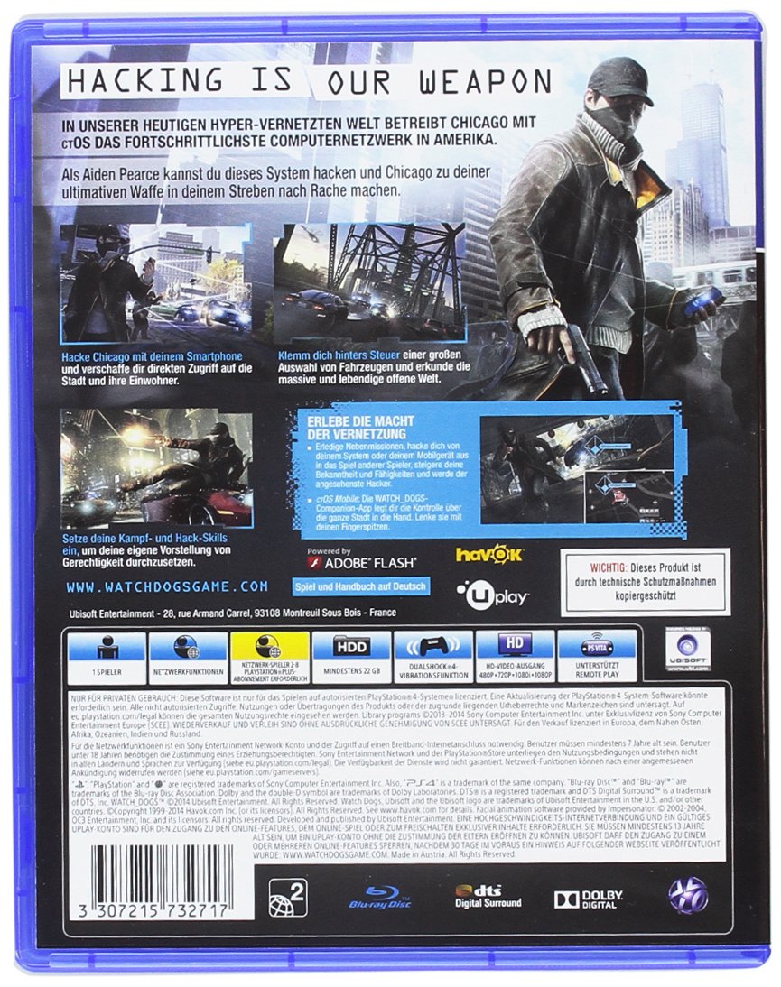 Watch Dogs - [PlayStation 4] PlayStation 4 Standard, PlayStation 4 Standard