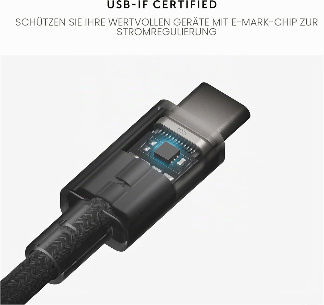Native Union Type-C Belt Kabel Pro - 240 W USB-C auf USB-C 2.4m Ultrastarkes Ladekabel kompatibel mi