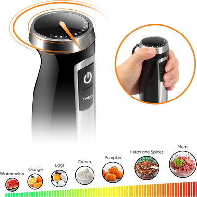 Coziselect Elektrische Stabmixer Set 4 in 1, 800 Watt Edelstahl Multifunktions Stabmixer, Elektrisch