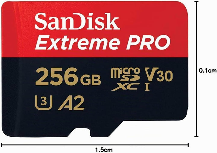SanDisk Extreme Pro 256 GB microSDXC Memory Card + SD Adapter with A2 App Performance + Rescue Pro D