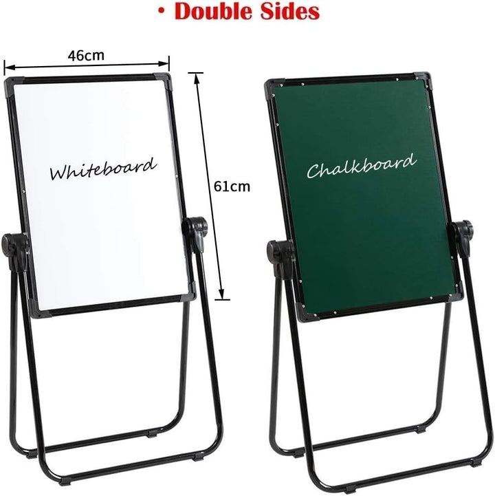 DOEWORKS Kinder Staffelei Magnetische Whiteboard U-Ständer, Doppelseitiges Whiteboard & Kreidetafel