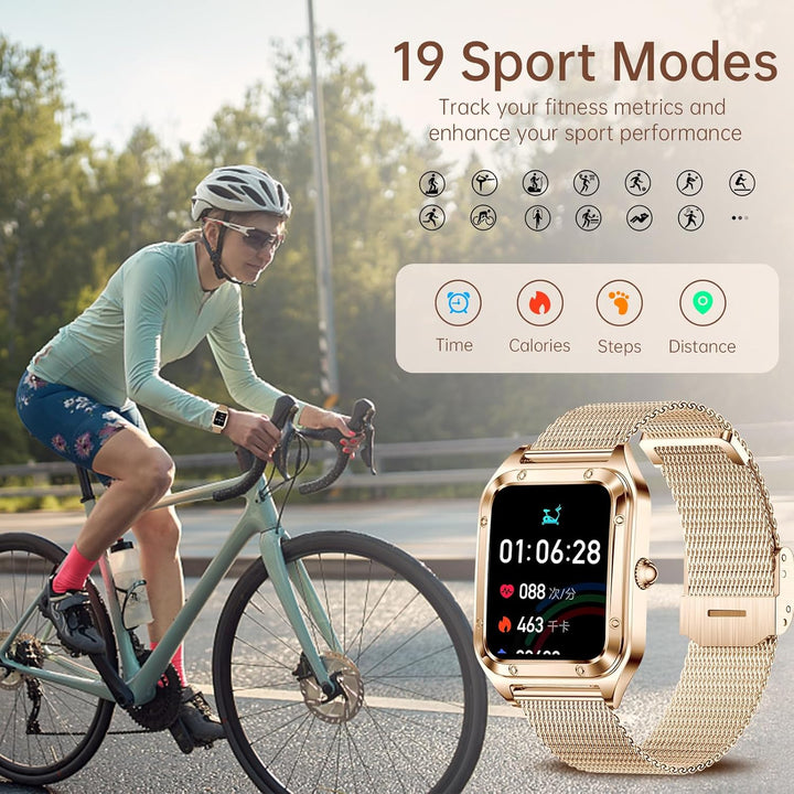 Smartwatch für Damen mit Sprachassistent,1,59" Touchscreen Damen Smart Watch mit Tätigen/Annehmen vo