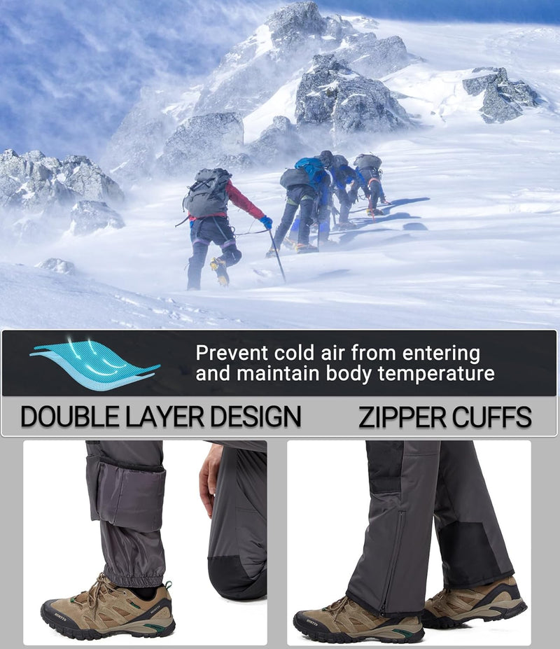 DAFENP Herren Skihose Latzhose Wasserdicht Schneehose Softshellhose Winter Warm Gefüttert Snowboardh